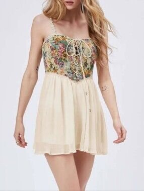 CIDER Secret Garden Fairy Romantic Lace-up Corset Mini Dress Plus Size 2XL